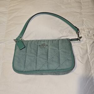 Coach Teal Quilted Wristlet Shoulder Bag